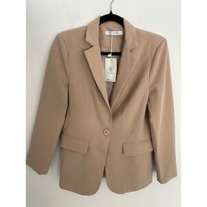 NWT Cicy Bell Khaki Single Button Blazer Long Sleeve Jacket KY0521 women's Small